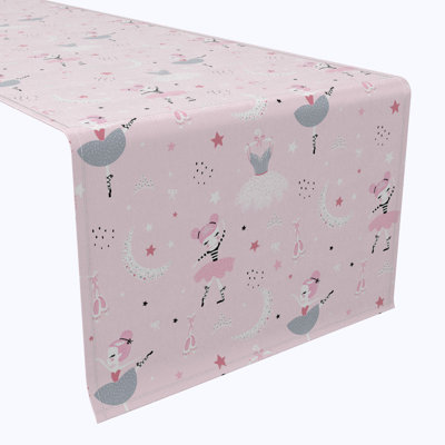 Table Runner, 100% Cotton, 16X108", Pink Ballerina