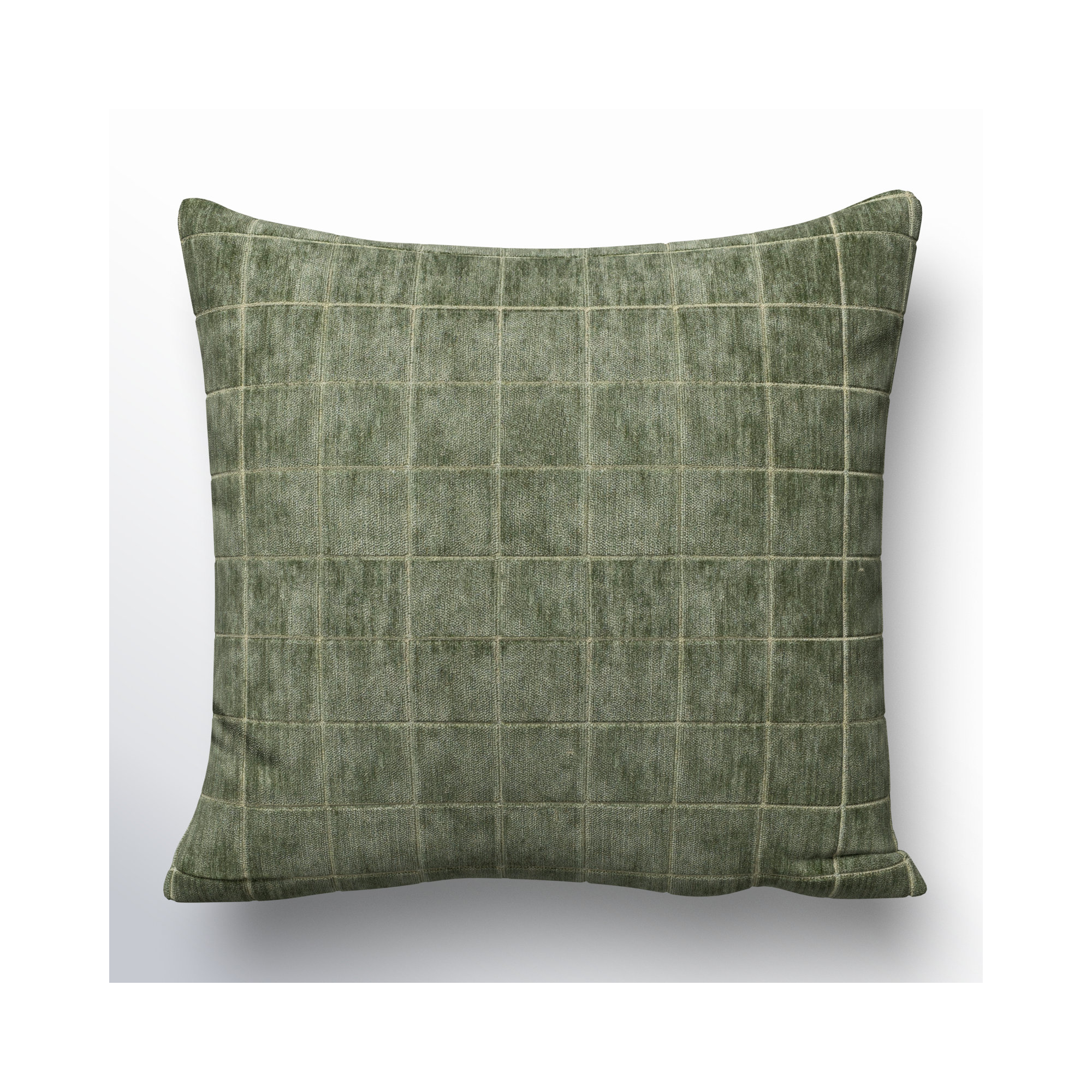Otterville Velvet Grid Throw Pillow, Ocean Geometric, 30"H x 30"W, Polyester