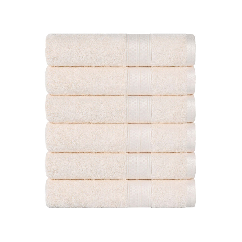 Ensemble de serviettes Nolhan 60% coton et 40% rayonne de bambou, Ivoire