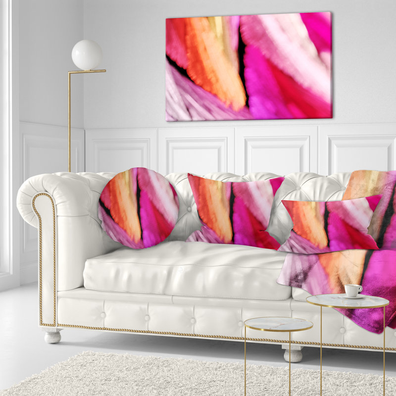 Red Vibrant Brushstrokes - Coussin décoratif imprimé abstrait