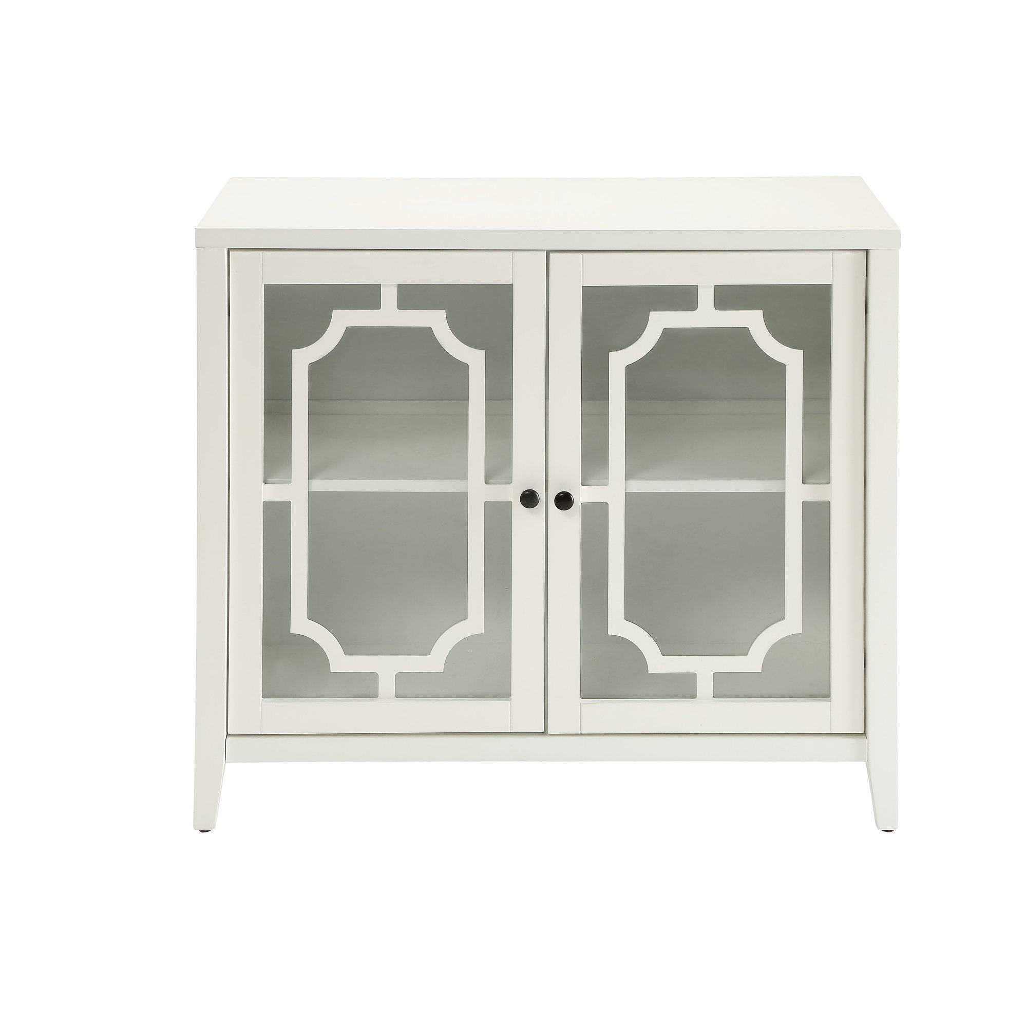 Latitude Run® White Console Cabinet With 2 Doors - Finish Rectangular ...