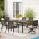 7 Pcs Outdoor Dining Sets With 6 Dining Chairs & 1 Rectangular Metal Table