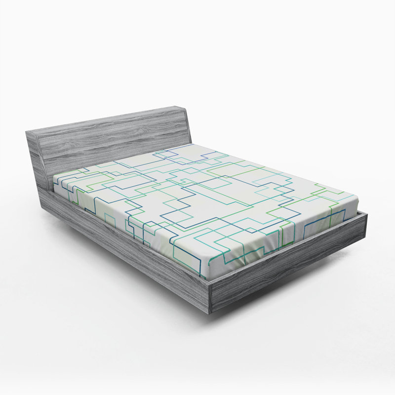 Microfiber Geometric Fitted Sheet, Full Fitted Sheet