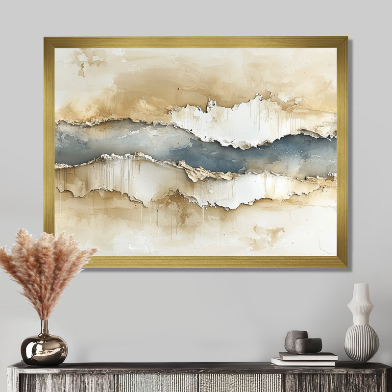 Weigle - Abstract Wall Art, Cadre de photo unique, H 24 po x l 32 po, Doré