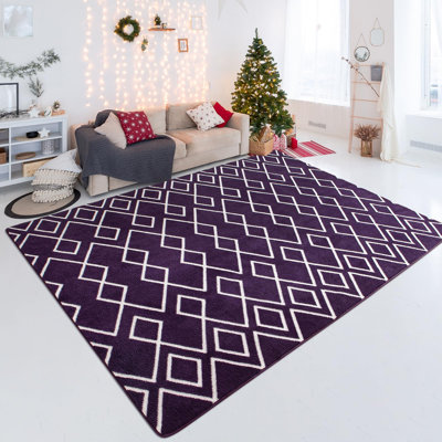 Tapis marocain moelleux à motifs géométriques, lavable à la machine, tapis à poils longs avec mousse à mémoire de forme pour le salon, convient aux chambres et aux dortoirs, ainsi qu'aux salles de jeux et à la décoration intérieure.