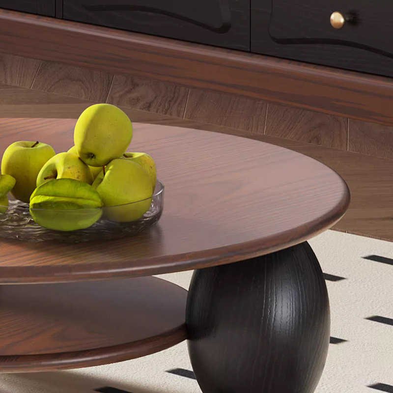 Light luxury retro solid wood coffee table