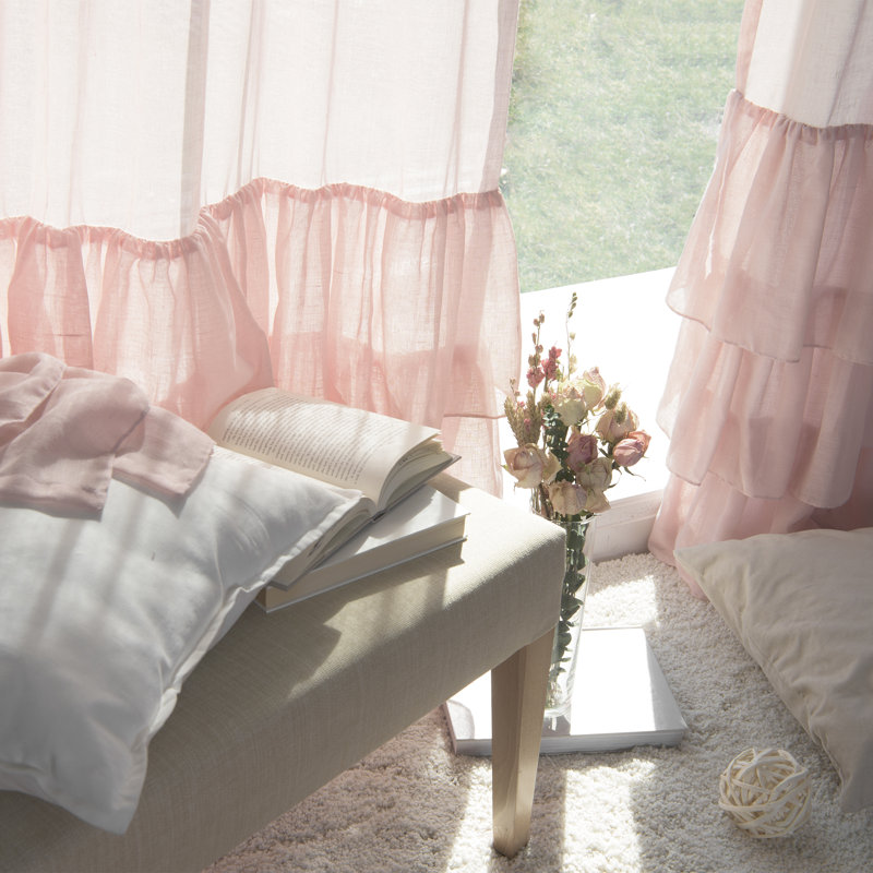 Panneau coulissant semi-transparent Neuville Ruffle, Rose