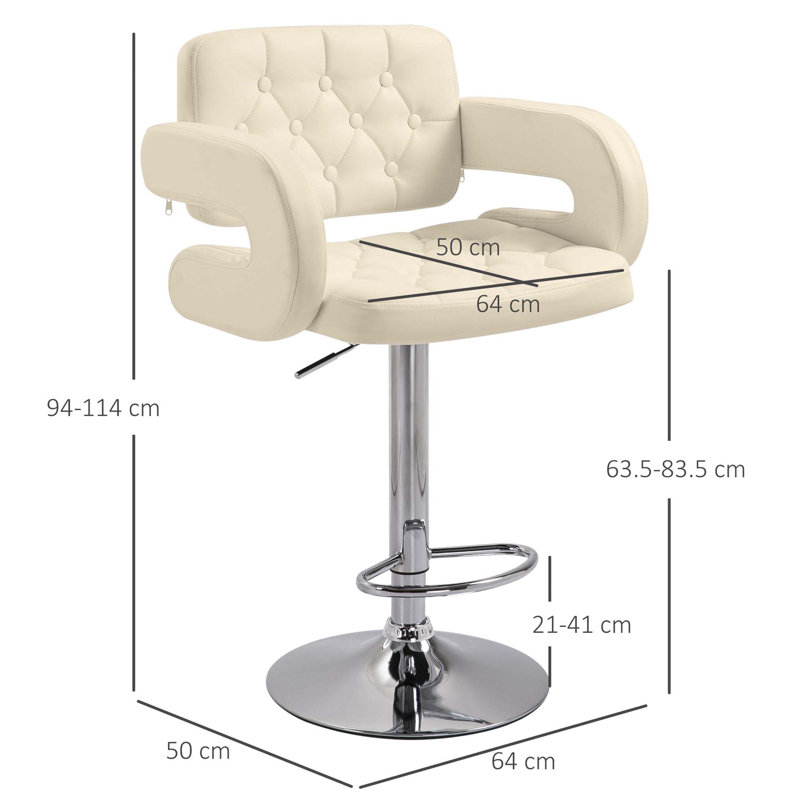 Bigvai Adjustable Height Counter Stool with Metal Frame, Beige