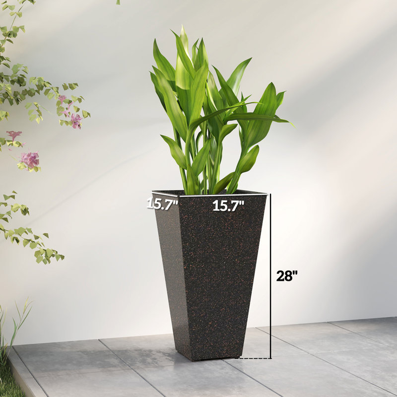 Ensemble de pots à fleurs modernes en polypropylène imitation marbre, conception peu encombrante