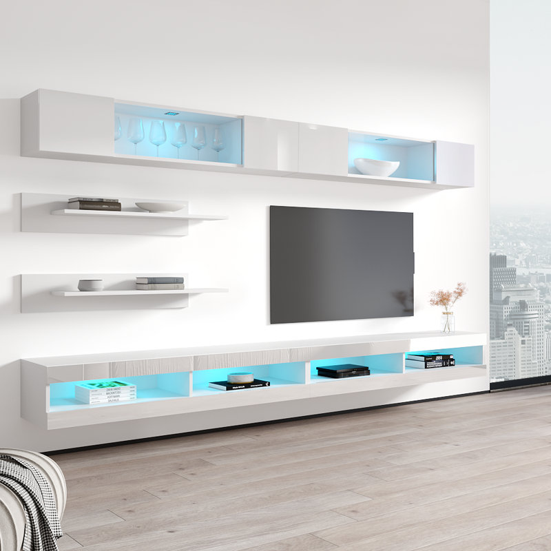 Meuble audio-vidéo flottant Fly, Blanc