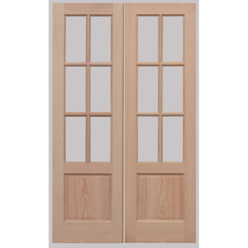 GTP2P Unglazed Hemlock External Door Pair, 1981mm H x 1168mm W x 44mm D