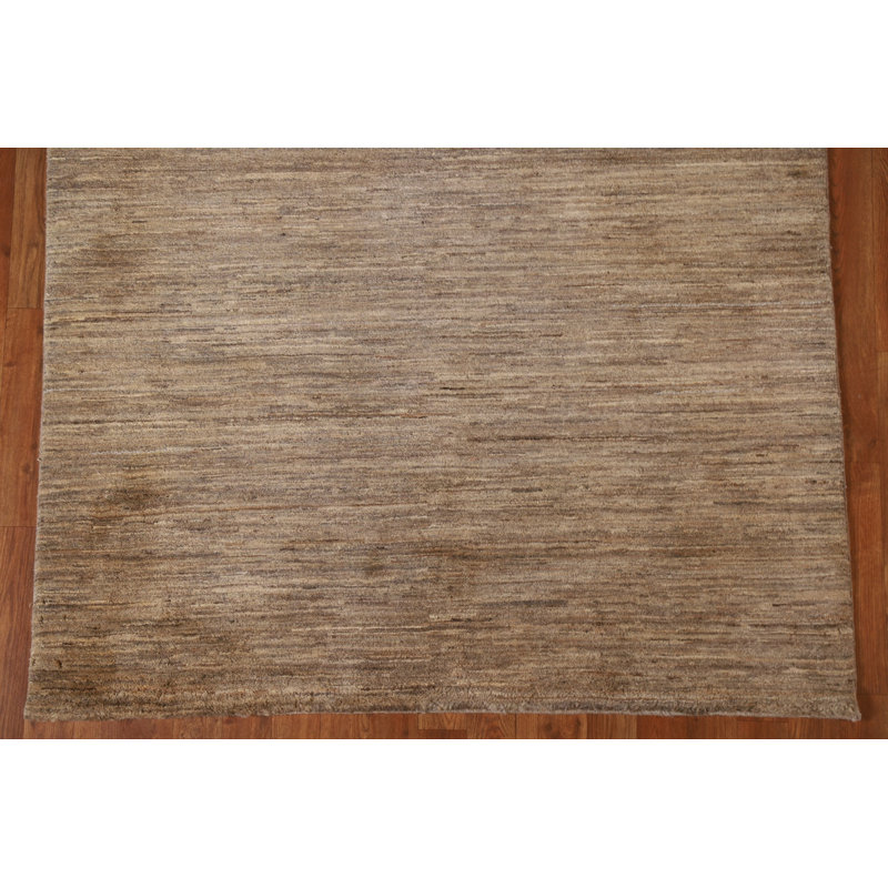 Tapis rayé de style persan Gabbeh Kashkoli fabriqué à la main 5 x 7