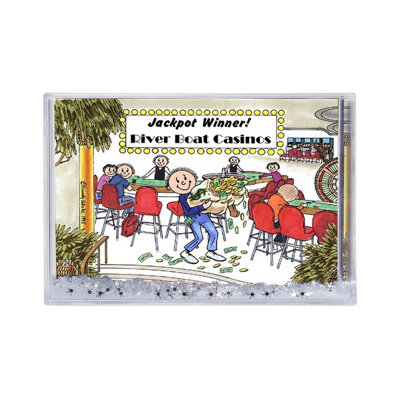 Personalized Gambler - Male Snow Globe Frame Gift  6" x 4"