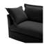 Canapé modulaire en chenille noir avec repose-pieds modulaire avec repose-pieds réversible - Canapé à assise profonde sans accoudoirs pour le salon