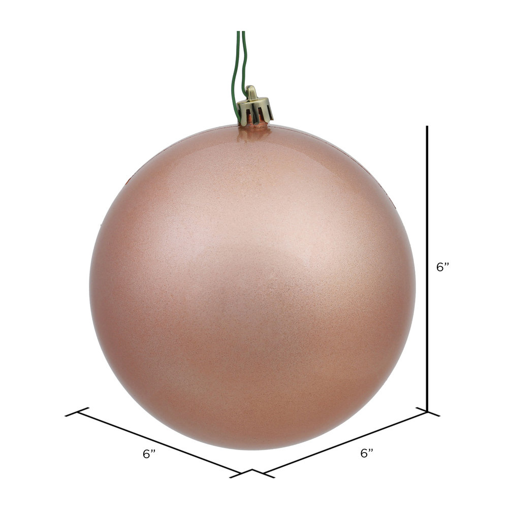 Shatterproof Bauble, 6" H x 6" W x 6" D, Rose Gold Candy