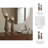 Modern Textured Pillar Candle Holder for Tabletop Accent - Decorative Candlestick Holder for Living Room Decor - Set of 2, 20", 16", Tan