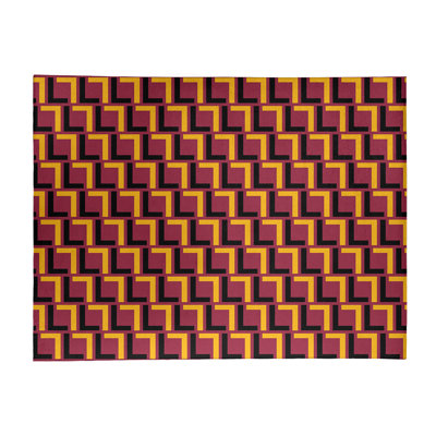 Tapis géométrique rouge / jaune / noir