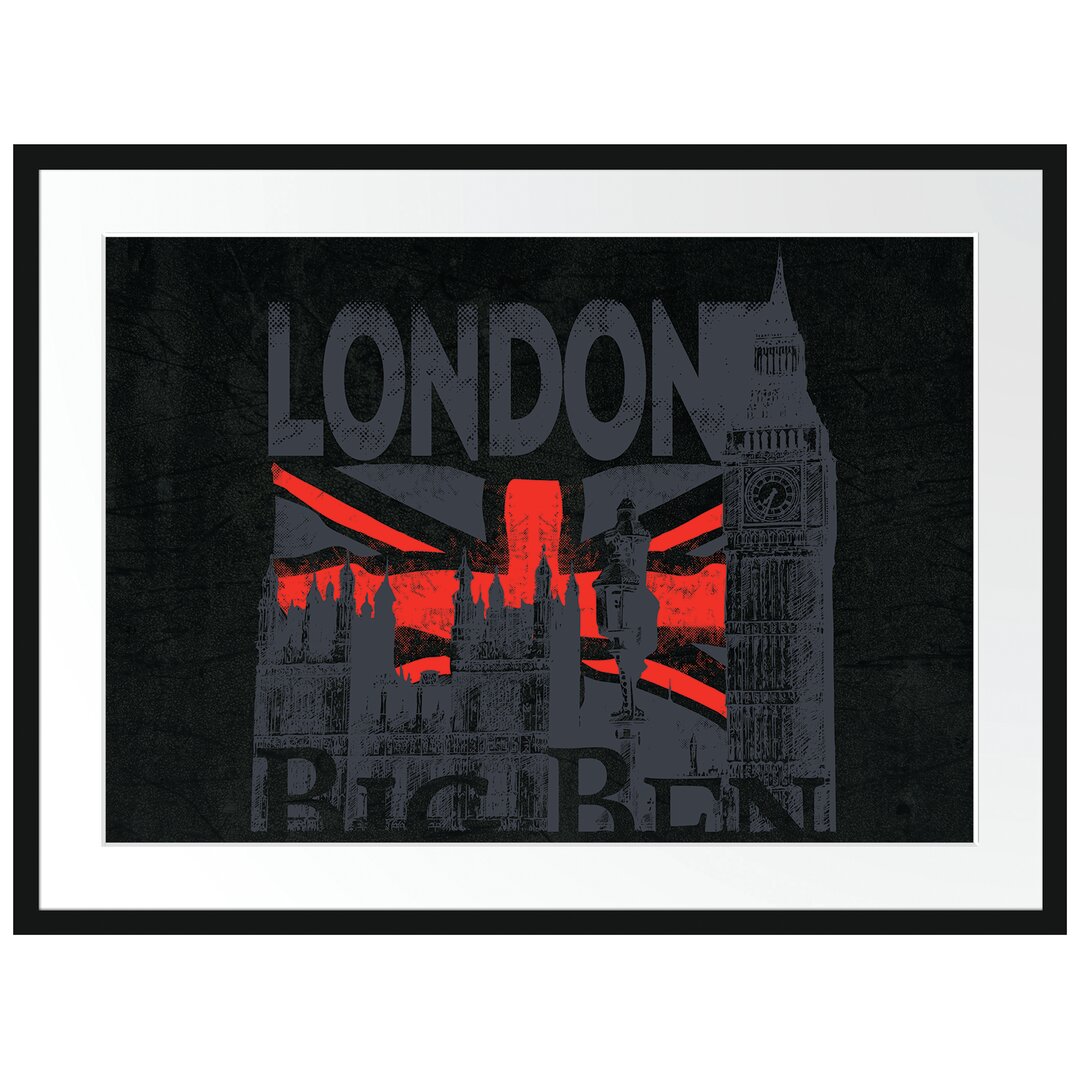 Gerahmtes Poster The Big Ben Black