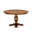 Ensemble de table de salle à manger 7 pièces comprenant une table ronde et 6 chaises en similicuir gris foncé avec dossier élégant - Finition noyer antique-1824719669-1824719668-1824719670