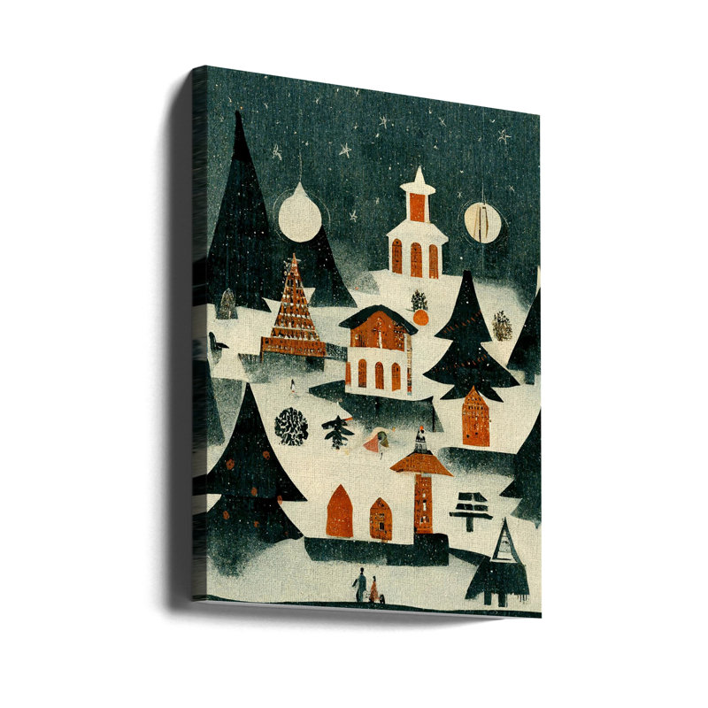 "Avant Noël", art mural sur toile tendue, H 16 po x l 12 po