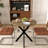 31.5 Inch Round Dining Table, Small Circle Kitchen Table With Metal Black Legs For 2-4 People,Modern Dining Room Table, Brown (Only Table)