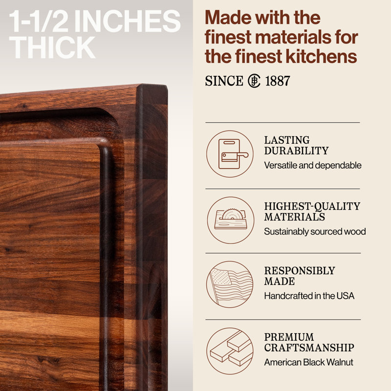 John Boos Reversible Cutting Board, 21.3"  x 19.4", Walnut
