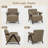 Mid-Century Modern Accent Chair, Upholstered Boucle Armchair with Solid Wood Legs -980327047