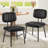 Dining Chairs Set Of 2, Upholstered Mid Century Modern Kitchen Dining Room Accent Chairs With Faux Leather Cushion Seat & Metal Legs For Kitchen, Living Room-2043465898-2015444208