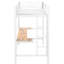 Structure de lit simple pour lit mezzanine blanc, avec bureau et DEL, fabrication en métal, facile à installer, bureau sans sommier, finition blanche, stable nécessaire, assemblage-1521644751-1521644747