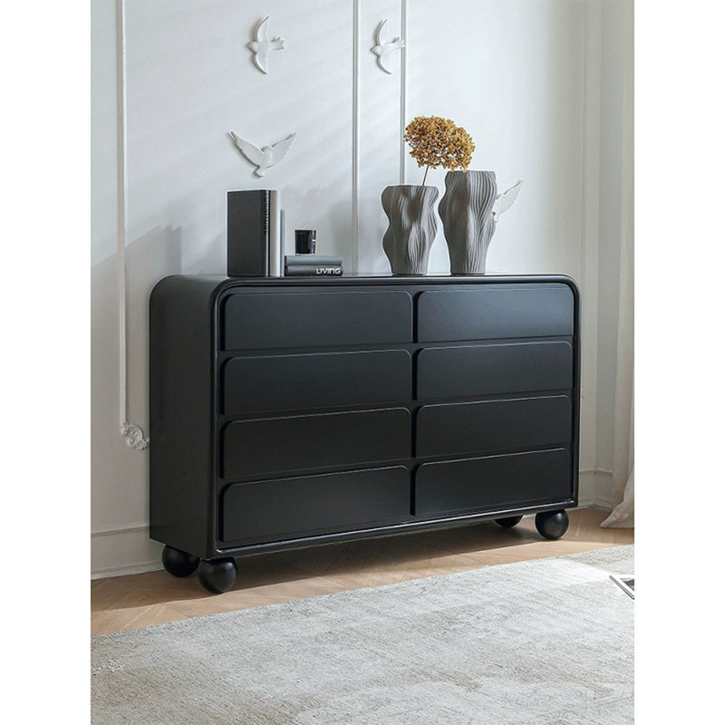 Commode d'appoint crème de style minimaliste, Noir