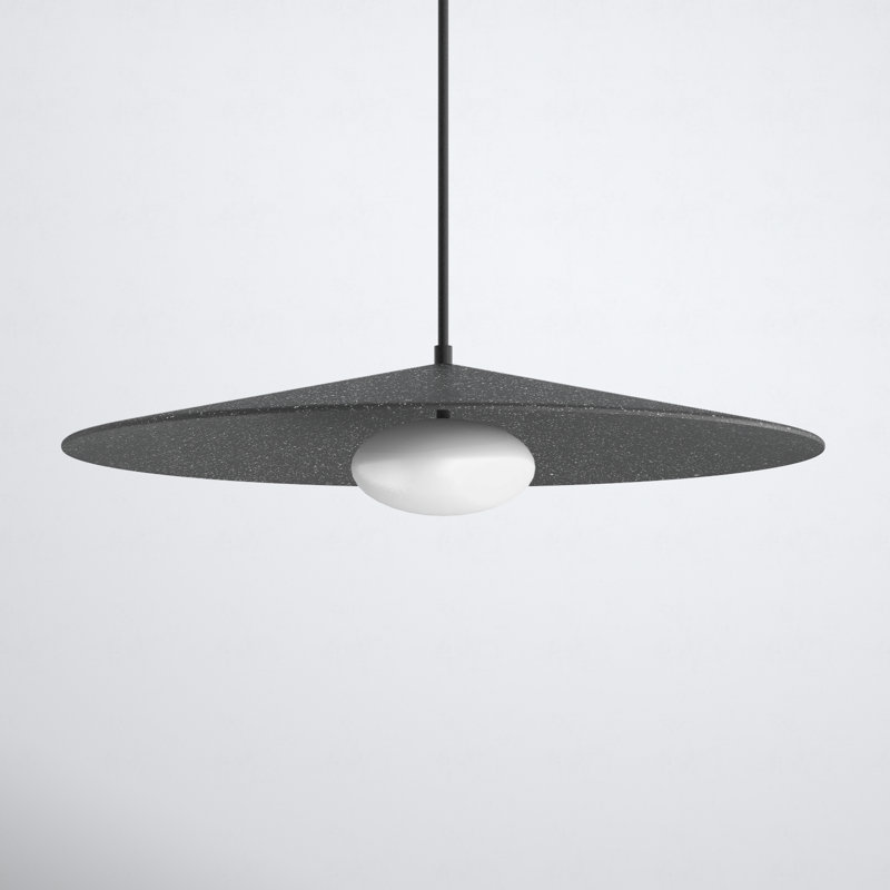 Cruz Gray Glass and Textile LED Pendant Light