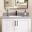 Comptoir de meuble-lavabo rectangulaire 30 po avec comptoir dosseret gris