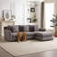 Canapé modulaire avec repose-pieds et trois coussins-391091977
