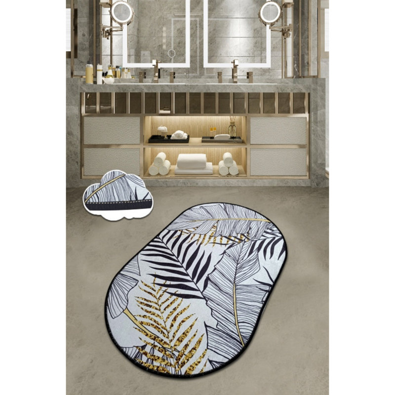 Tapis de bain antibactérien 100% polyester, 27,6 po x 47,2 po | Dessous antidérapant, 700 g / m², lavable en machine à 86 ° F | Doux et durable, idéal pour la sécurité et le confort de la salle de bain, facile d'entretien