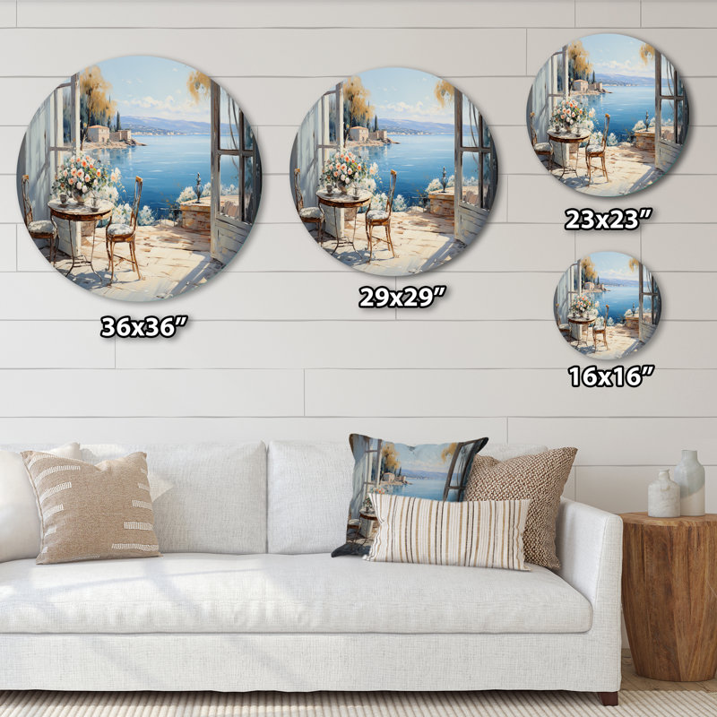 Pulver - Paysages d'art rond en métal, H 16 po x l 16 po