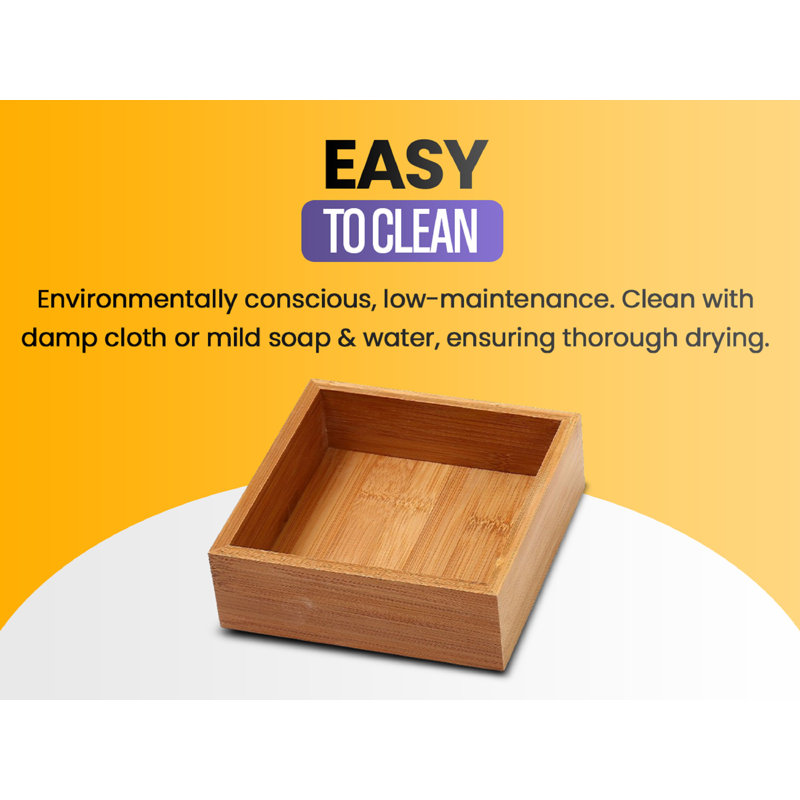 Bamboo 2"H x 3"W x 3"D Drawer Organizer