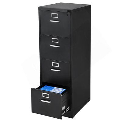 Classeur à 4 tiroirs avec serrure, classeurs verticaux en métal pour le bureau personnel, classeur robuste avec tringle amovible, pour classeur de format A4 / lettre / légal, assemblage facile
