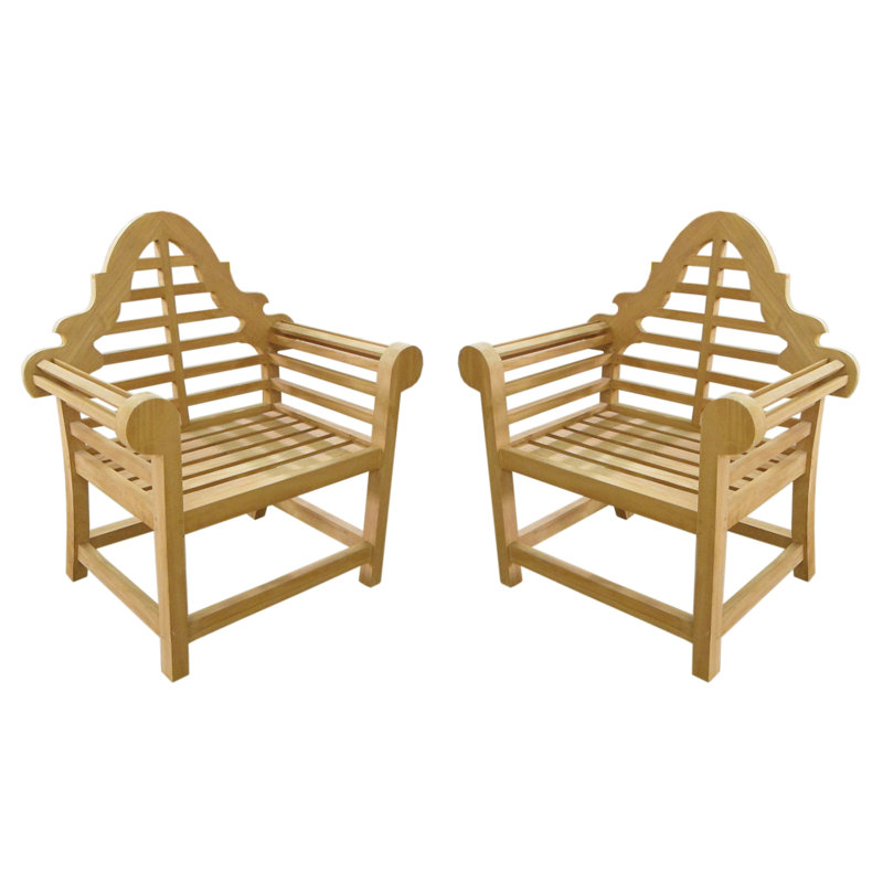 Ensemble de fauteuils en teck Lutyen
