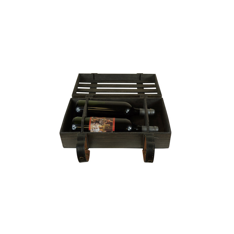 Porte-bouteilles en bois de grange, H 4,75 po x l 14,25 po x P 8,25 po