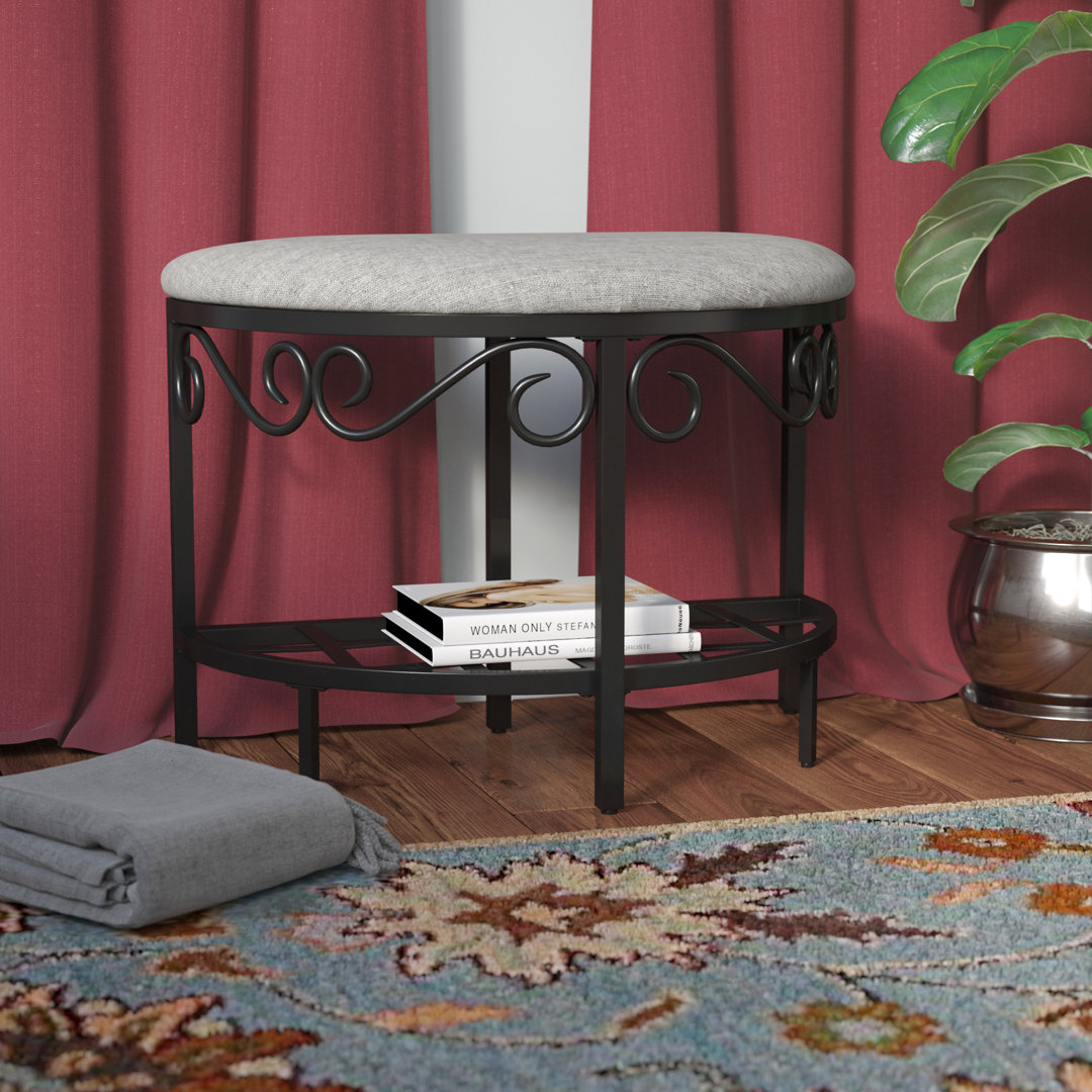 Barhorst Polyester Blend Upholstered Storage Bench Fleur De Lis Living 