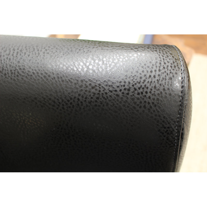 Fauteuil demi-tonneau de 31,5 po Kronos, Similicuir noir
