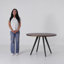 Moeller Pine Round Metal Base Dining Table