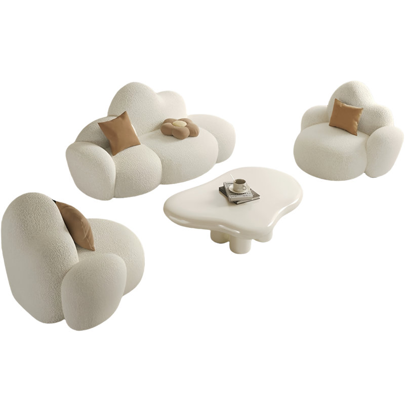 Creative cloud-shaped sofa tea table combination