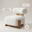 Méridienne Modern Boucle avec structure en bois massif et dossier roulé, fauteuil confortable pour le salon, la chambre à coucher ou le bureau-356342604