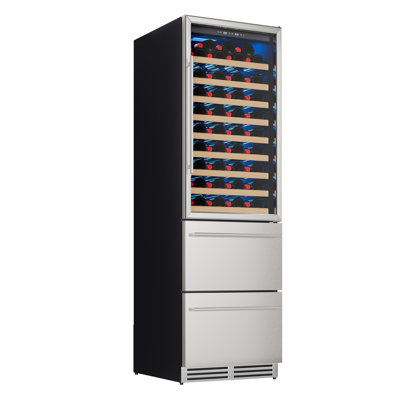24 Inch Wine And Beverage Refrigerator, 2 In 1 Dual Zone Wine Cooler 3772 With Soft Led Light, Hold 108 Bottles And 150 Cans, Built-in Or Freestandi | Fridge.com