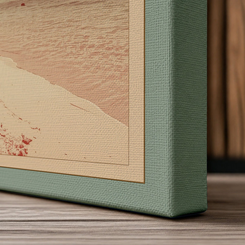 Tropical Shoreline Coastal - Wrapped Canvas, 24x16 - 61.0 x 40.6 cm, Sage Border
