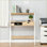 Bureaux, bureau d'ordinateur pour petits espaces - table d'écriture de 31,5 po avec tiroir Tablettes | Finition naturelle | Bois d'ingénierie