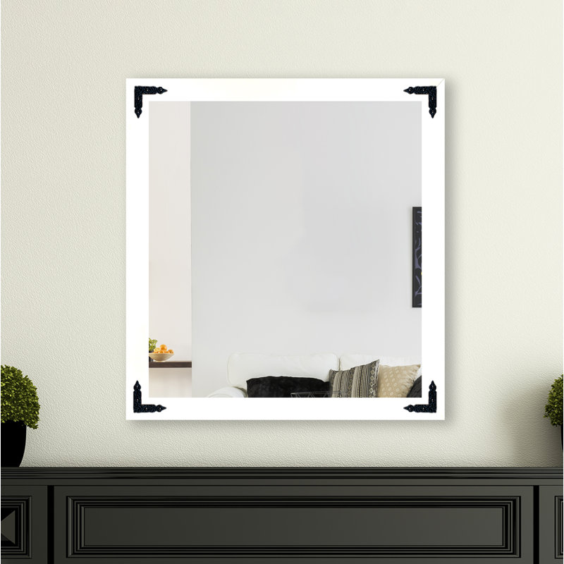 Miroir de salle de bain moderne et contemporain, H 39 po x l 39 po, Blanc