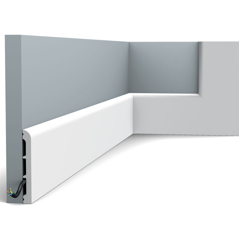 White High Impact Polystyrene Baseboard Moulding Set
