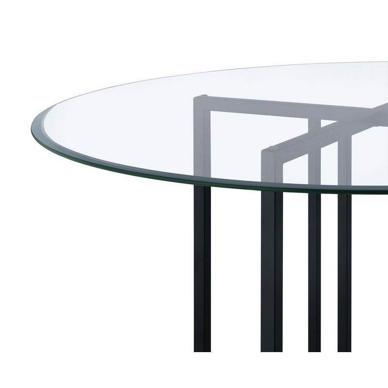 Table de salle à manger ronde Pace 48 pouces noir mat, Black